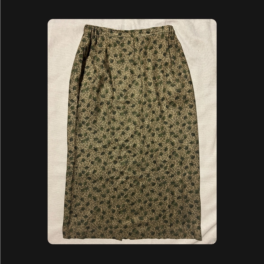 Pendleton vintage hipster ivy pattern midi skirt size 10 90s